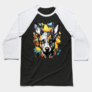 Graffiti Style Dog Baseball T-Shirt